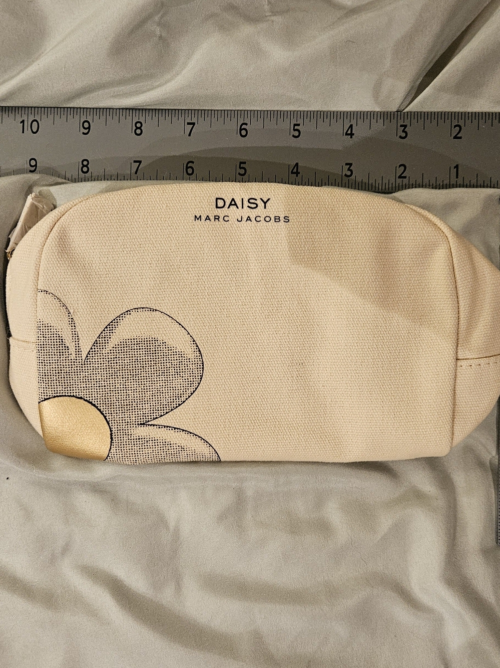 Marc Jacobs Daisy Canvas Cosmetic Pouch in Cream - Picture 3 of 3